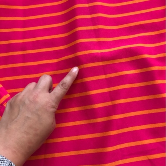 Calvin Klein Pink and Orange Striped Blouse - Picture 4 of 8
